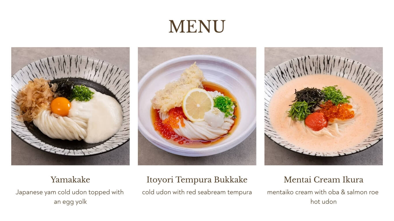 Tsuru udon menu ซึรุอูด้ง เมนู
