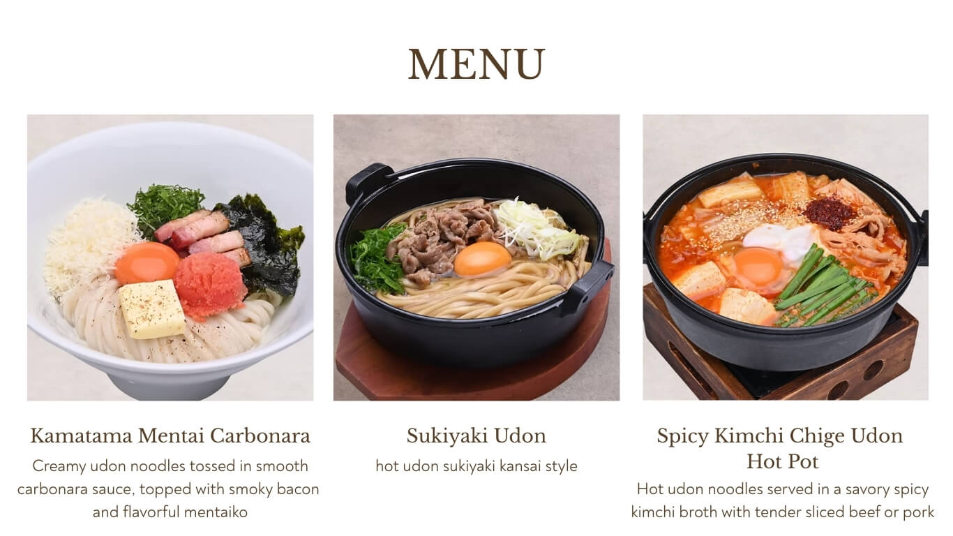 tsuru udon menu อูด้ง ซึรุอูด้ง